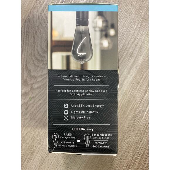 Feit Electric Edison LED Bulb Vintage 4.5W Dimmable Smoke Glass Daylight 1-Pack - Picture 7 of 8